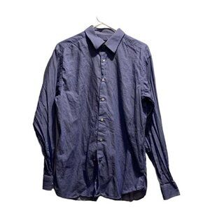 Ben Sherman Blue White Stripe L/S Button Down Shirt Size 16/Large GUC #6975